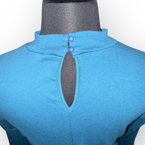 NWT LANE BRYANT Mockneck Tee with Cutout Blouse - 14/16 Legion Blue - Picture 5 of 14